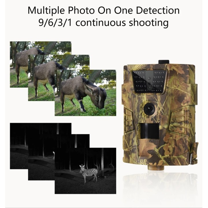Caméra de chasse 12MP 1080P, 850nm IR LED IP54, étanche, pièges photo, vision nocturne HT001B