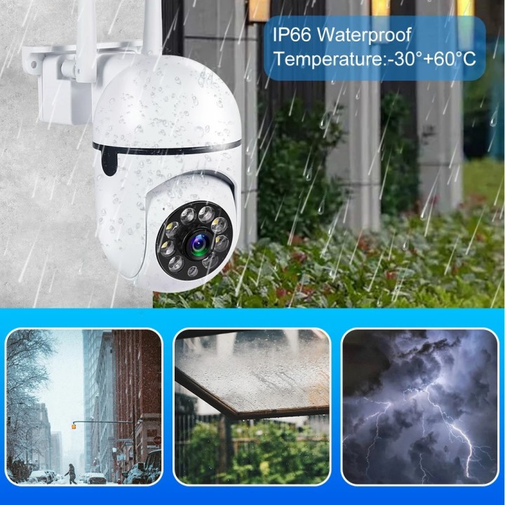 Telecamera di sorveglianza esterna PTZ IP WIFI hd 2MP/1080P wireless 4x zoom visione notturna ia Audio