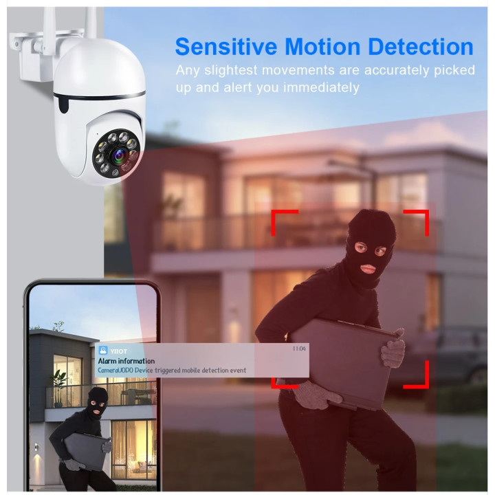 Outdoor surveillance camera PTZ IP WIFI hd 2MP/1080P wireless Zoom x4 night ia Audio