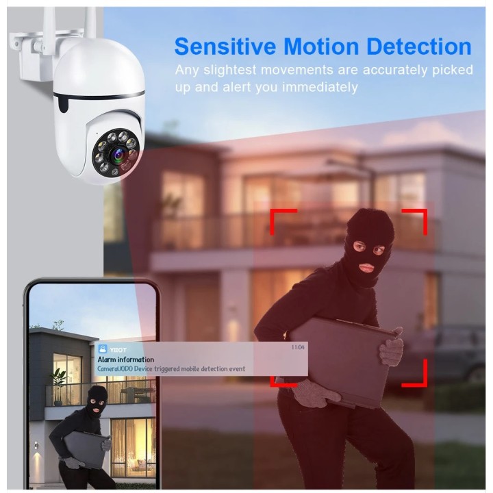 Outdoor surveillance camera PTZ IP WIFI hd 2MP/1080P wireless Zoom x4 night ia Audio