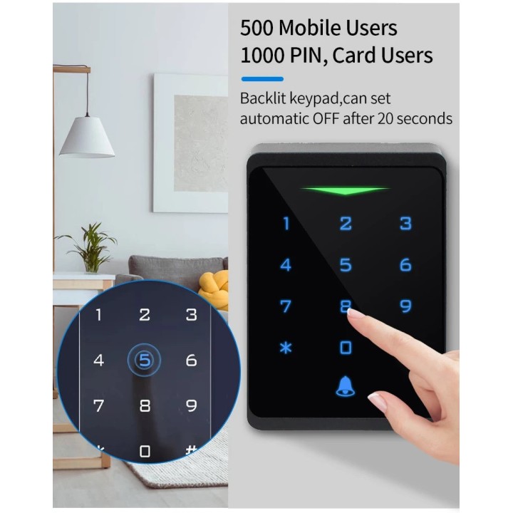 Tastiera allarme controllo accessi WiFi 2.4G Tuya Smartlife waterproof IP66 lettore di carte RFID autonomo 125