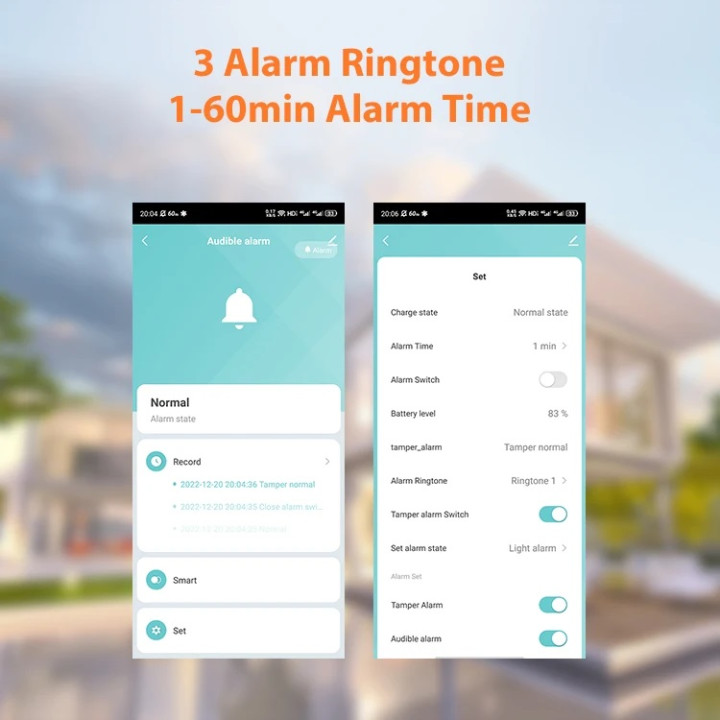 Wasserdichte Solarsirene für den Außenbereich, 95 dB WLAN + 433 MHz Tuya-Akku für drahtlosen RFID-APP-Alarm