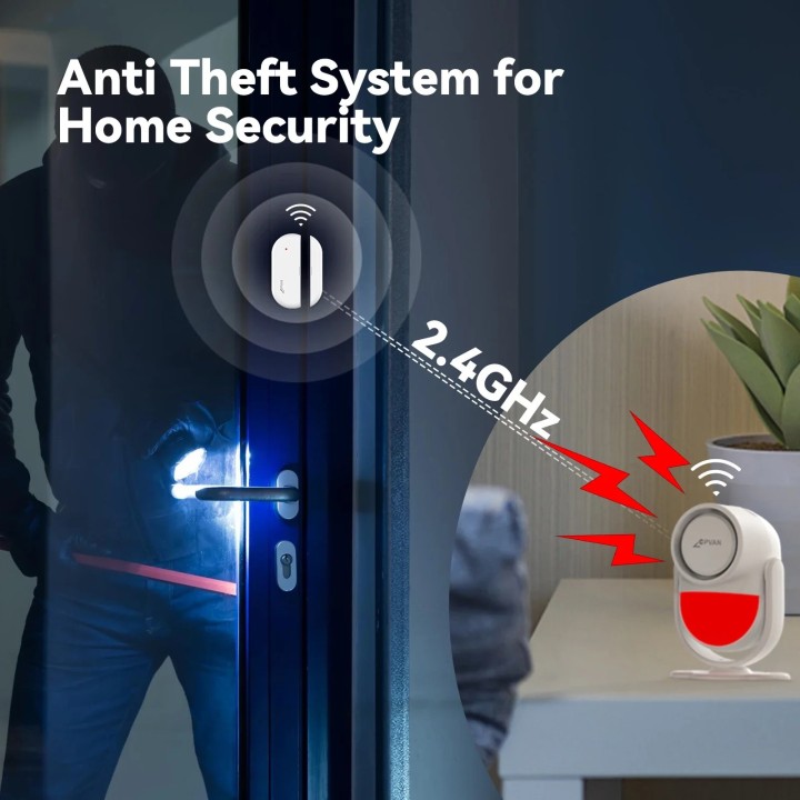 Drahtloses Smart-Home-Alarmsystem, Einbruchschutz Tuya Smart Life Control 2,4 G WLAN 125 dB
