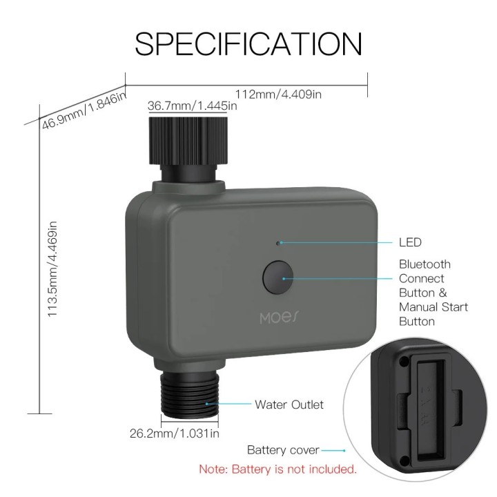 WiFi Bluetooth Programador de agua Temporizador de apagado Controlador de jardín Asistente de Google Alexa SmartLife