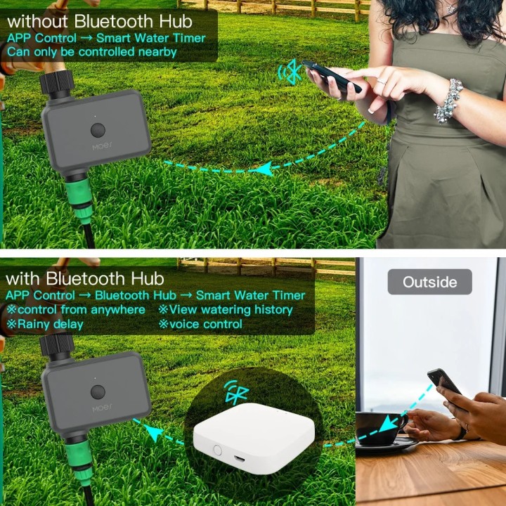 Programmateur eau WiFi Bluetooth arrêt minuterie jardin contrôleur Alexa Google Assistant SmartLife
