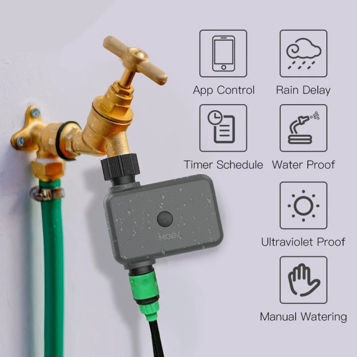 WiFi Bluetooth Programador de agua Temporizador de apagado Controlador de jardín Asistente de Google Alexa SmartLife