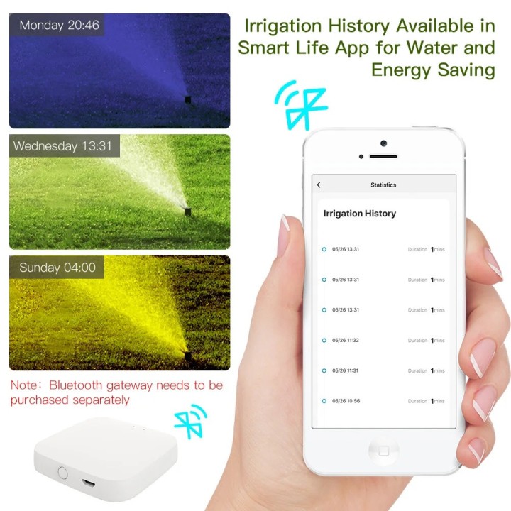 Programmateur eau WiFi Bluetooth arrêt minuterie jardin contrôleur Alexa Google Assistant SmartLife