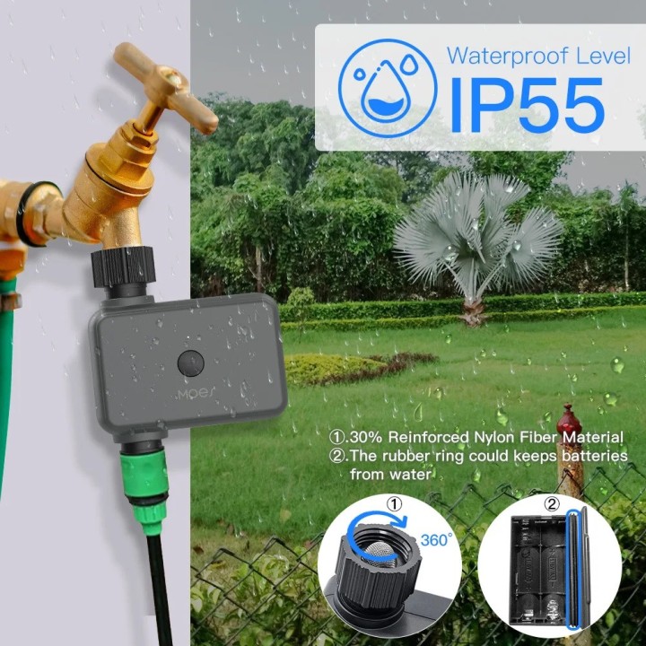WiFi Bluetooth Programador de agua Temporizador de apagado Controlador de jardín Asistente de Google Alexa SmartLife