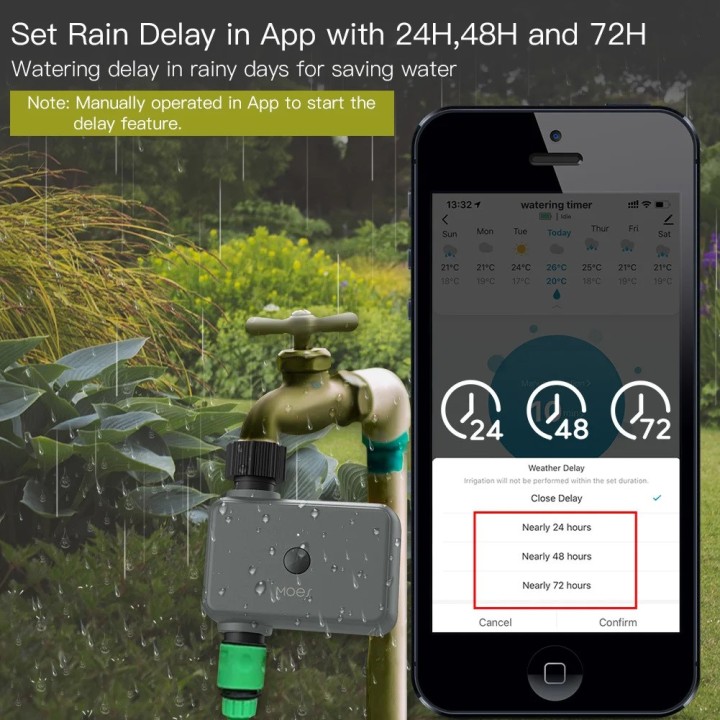 WiFi Bluetooth Programador de agua Temporizador de apagado Controlador de jardín Asistente de Google Alexa SmartLife