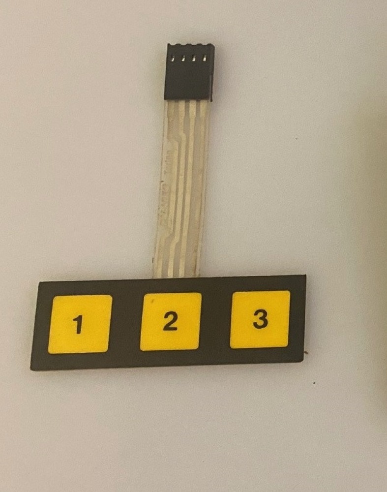 flexible membrane keypad 3-key switch 4-wire ribbon matrix alarm 60x20mm COCLASLP3T