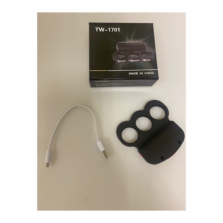 Poing américain électrique "knuckler" rechargeable sur secteur Piranha 2 000 000 Volts