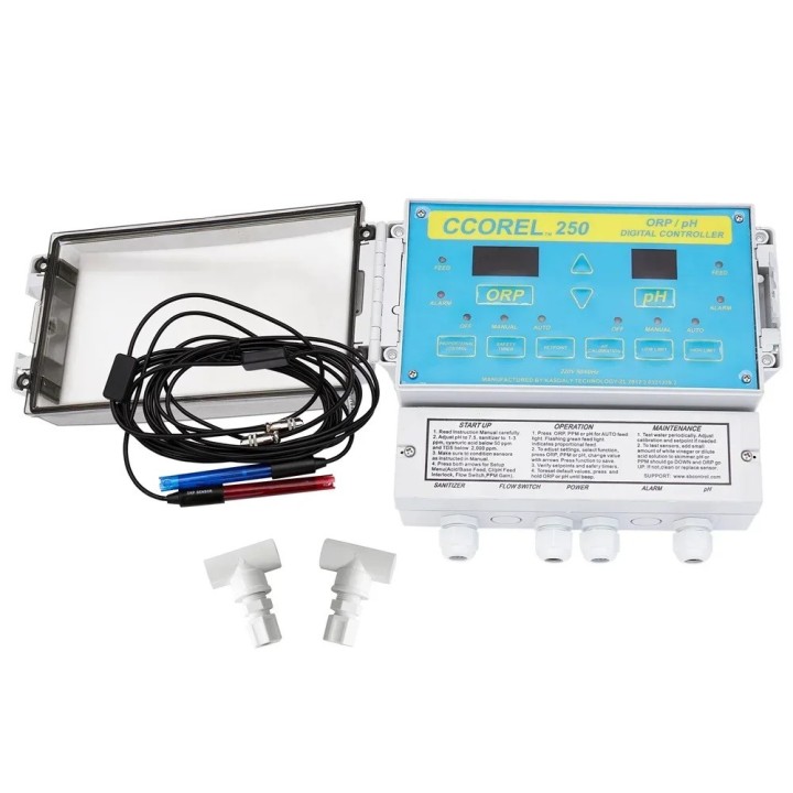 Contrôleur numérique automatique qualité eau piscine moniteur sonde PH ORP dosage automatique