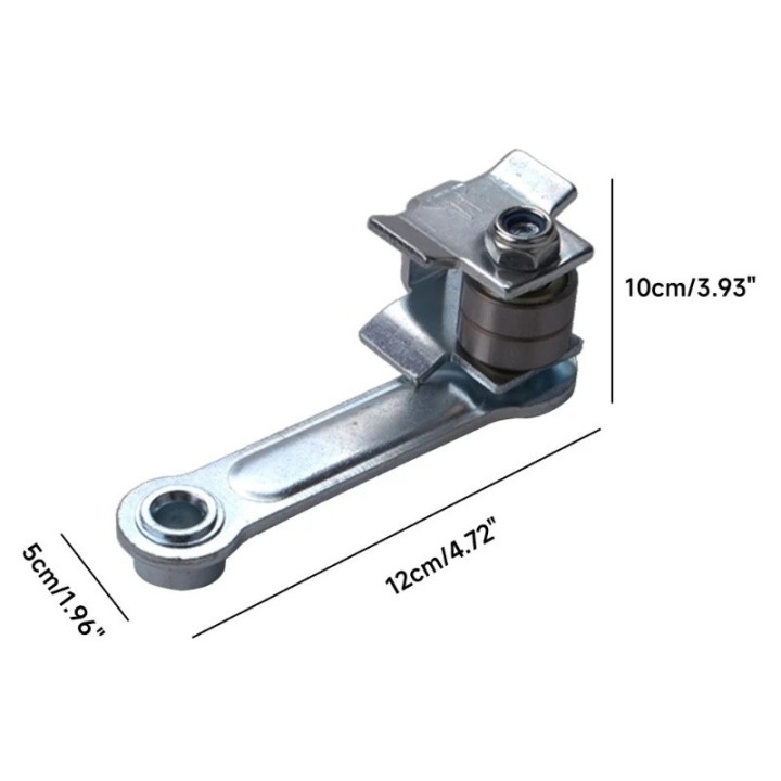Chain tensioner Improved guide roller slider with spring tension adjuster clip