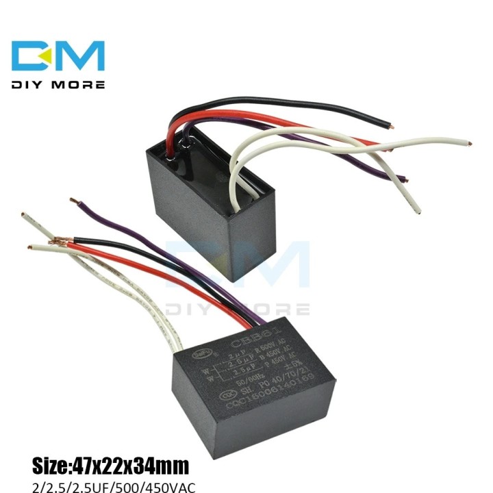 5 wire capacitor 2UF+2.5uf+2.5uf CBB61 450Vac Ceiling fan motor 2mf + 2.5mf + 2.5mF