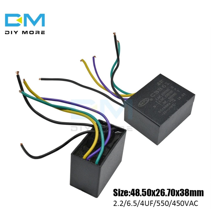 Condensador de 5 hilos 2.2mF+4uf+6.5uf CBB61 450Vac Motor de ventilador de techo 2.2mF+4uf+6.5uf