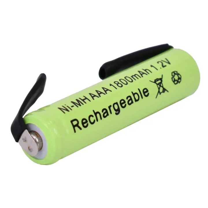 AAA 1.2V 1800mAh Ni-imh rechargeable battery welding tabs for electric toothbrush shaver