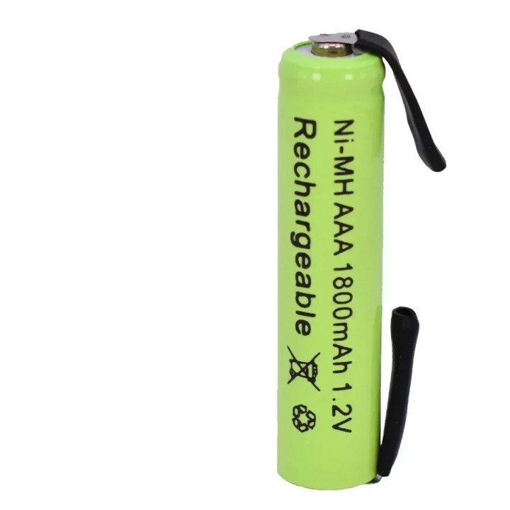 2 AAA 1.2V 1800mAh Ni-imh rechargeable battery welding tabs for electric toothbrush shaver