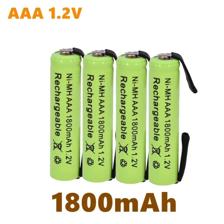 2 AAA 1,2 V 1800 mAh Ni-imh Akku Schweißlaschen für elektrischen Zahnbürstenrasierer