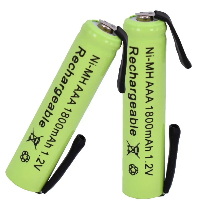 AAA 1.2V 1800mAh compatible 2000mah Ni-imh rechargeable battery welding tabs