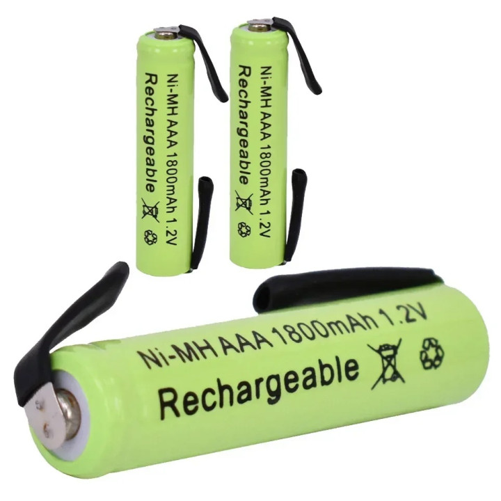 AAA 1.2V 1800mAh compatible 2000mah Ni-imh rechargeable battery welding tabs