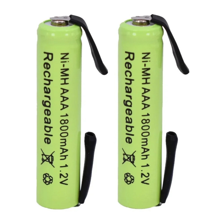 AAA 1.2V 1800mAh compatible 2000mah Ni-imh rechargeable battery welding tabs