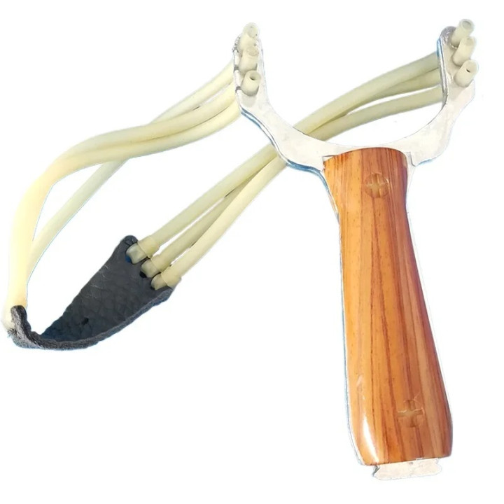 Lance pierre fronde de peche chasse 3 elastiques catapulte arbalète tir poisson defense camouflage
