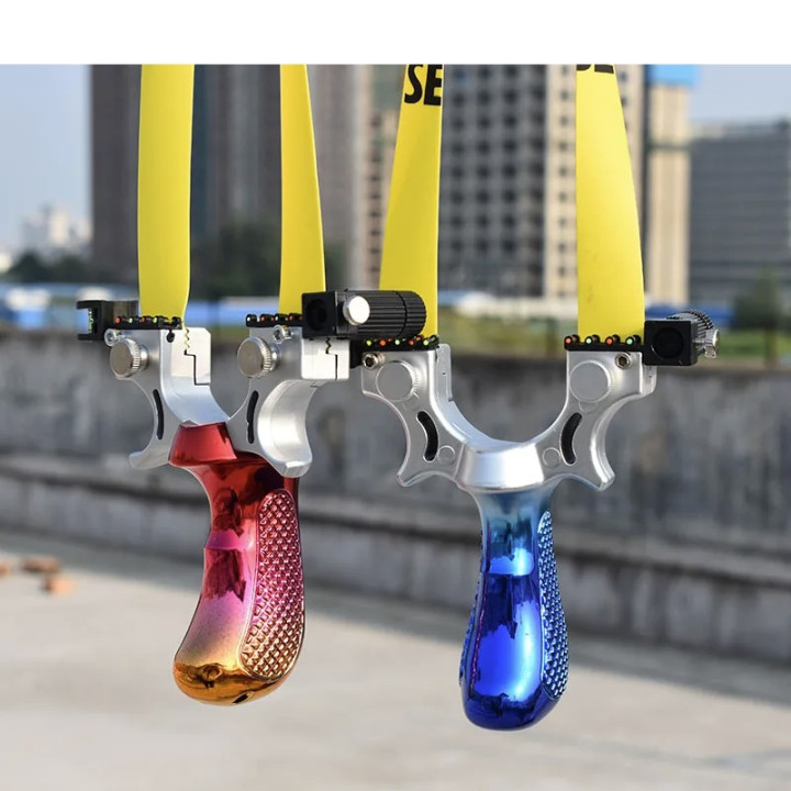 Slingshot Laser Catapult with Flat Rubber Band Super Sturdy Slingshot for Hunting Target Shooting