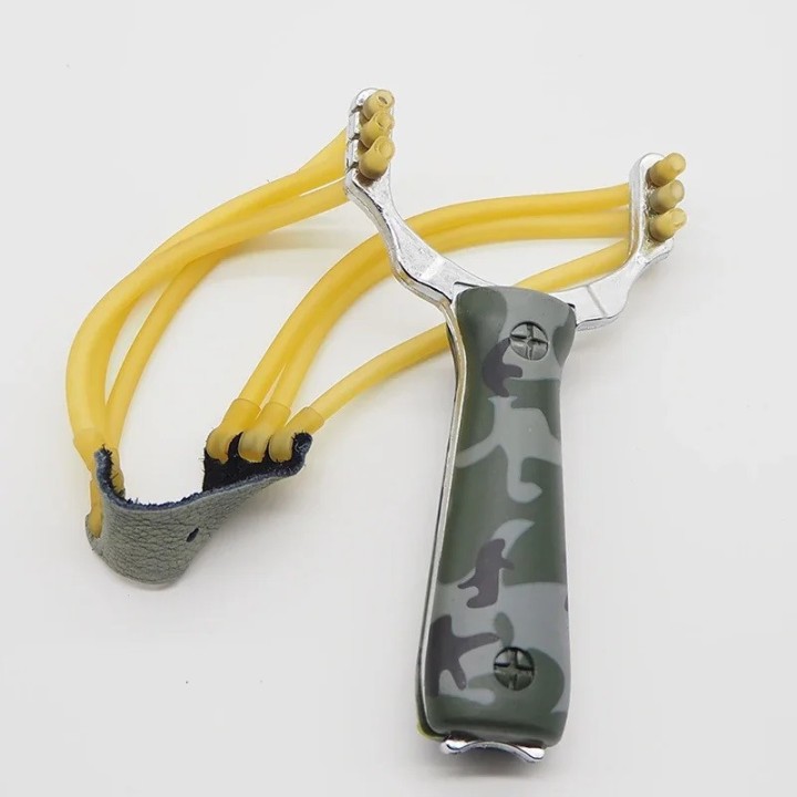 Lance pierre fronde + 100 billes 6mm peche chasse 3 elastiques catapulte arbalète tir poisson defense