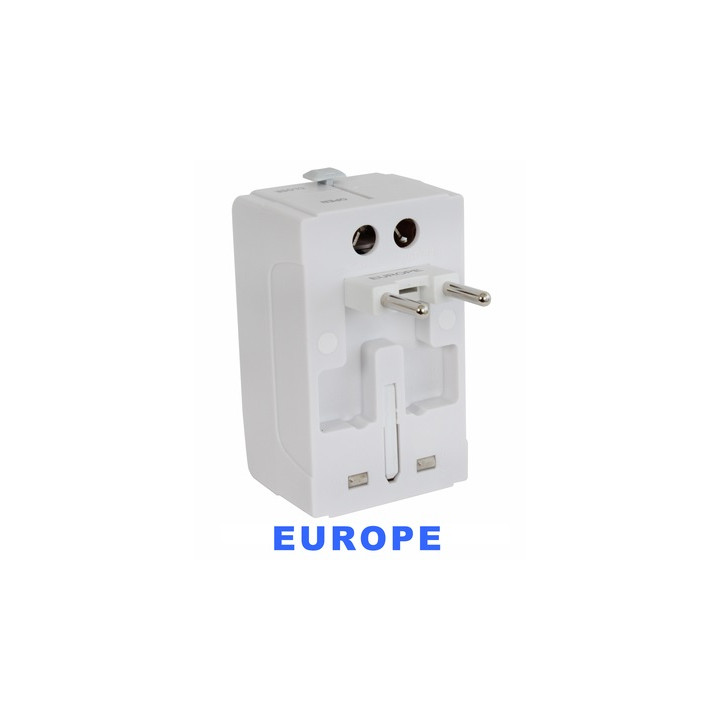 Usb charger + universal travel adapter ac power plug jr international - 1