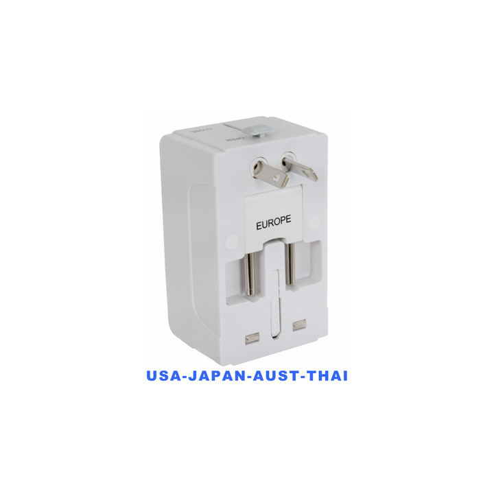 Usb charger + universal travel adapter ac power plug jr international - 3