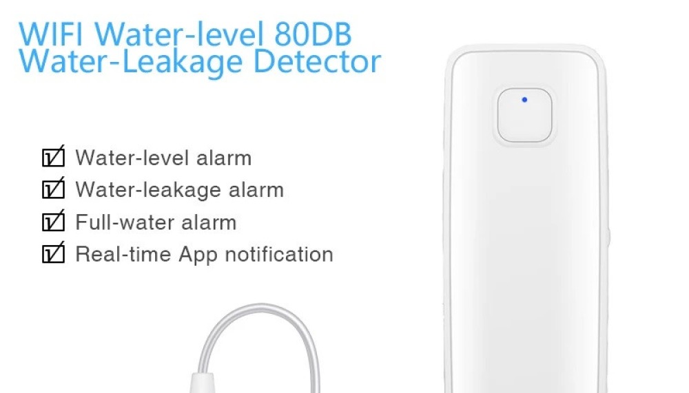 Sensore perdite d'acqua intelligente WiFi rilevatore livello troppo pieno della piscina allarme di inondazione intelligente Tuya