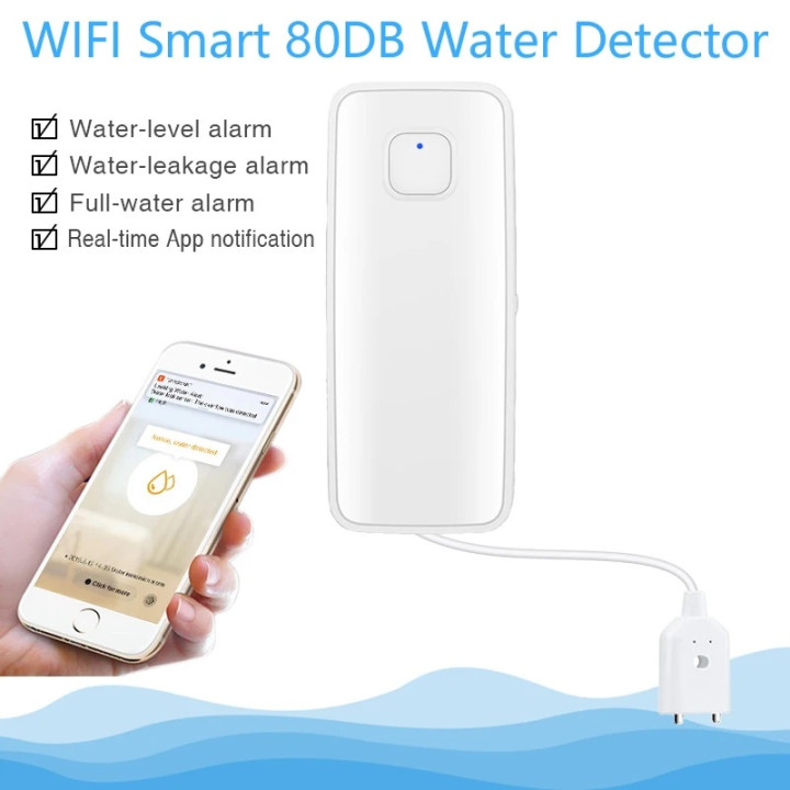 WiFi smart water leak sensor swimming pool overflow level detector tuya smart flood