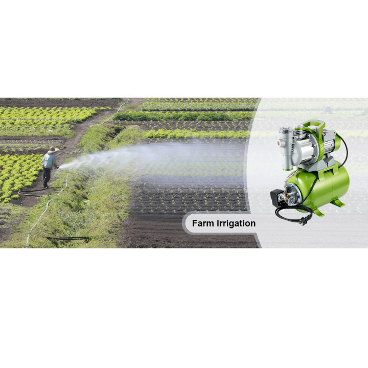 Booster-Einheit 1300 W, Pumpendruck, Tank 4200 l/h, Bewässerung 45 m, Saugen 8 m, 220 V
