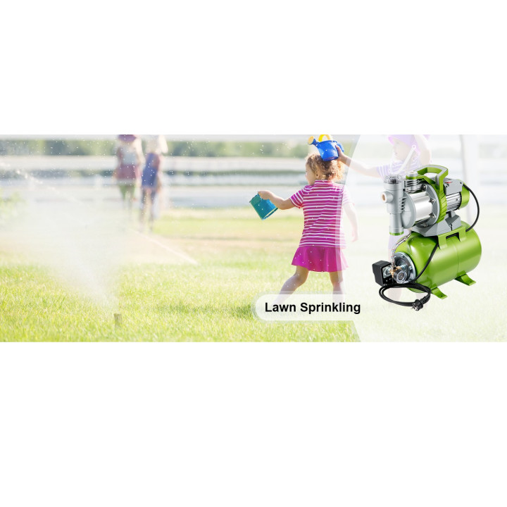 1300W Pressure BBooster Pump 4200 L/h Pressure Tank Watering 45 m Suction 8 m 220V