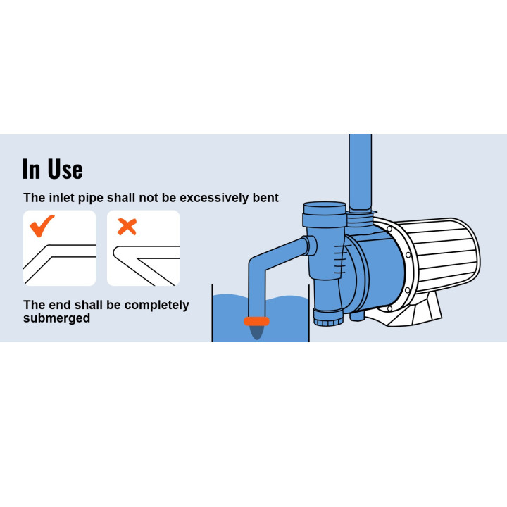 1300W Pressure BBooster Pump 4200 L/h Pressure Tank Watering 45 m Suction 8 m 220V