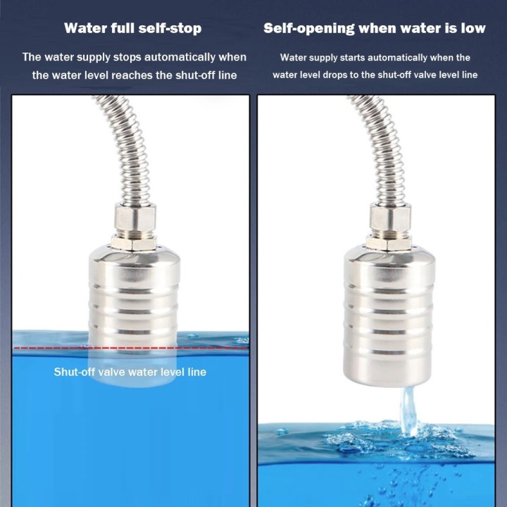 Válvula de bola flotante de acero inoxidable 3/4 Control nivel agua flotador impermeable ahorro