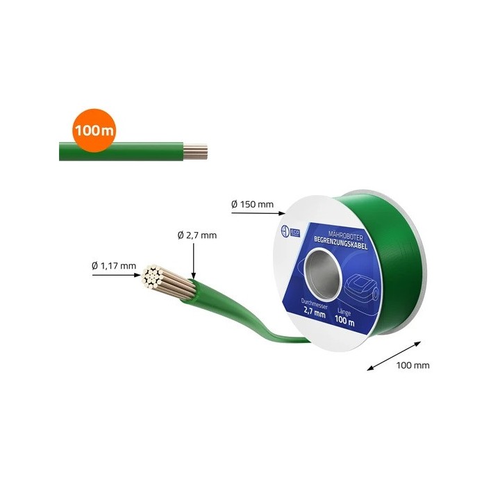Demarcation cable 2.7mm 150m lawn mower robot gardena bosch husqvarna automower worx imow