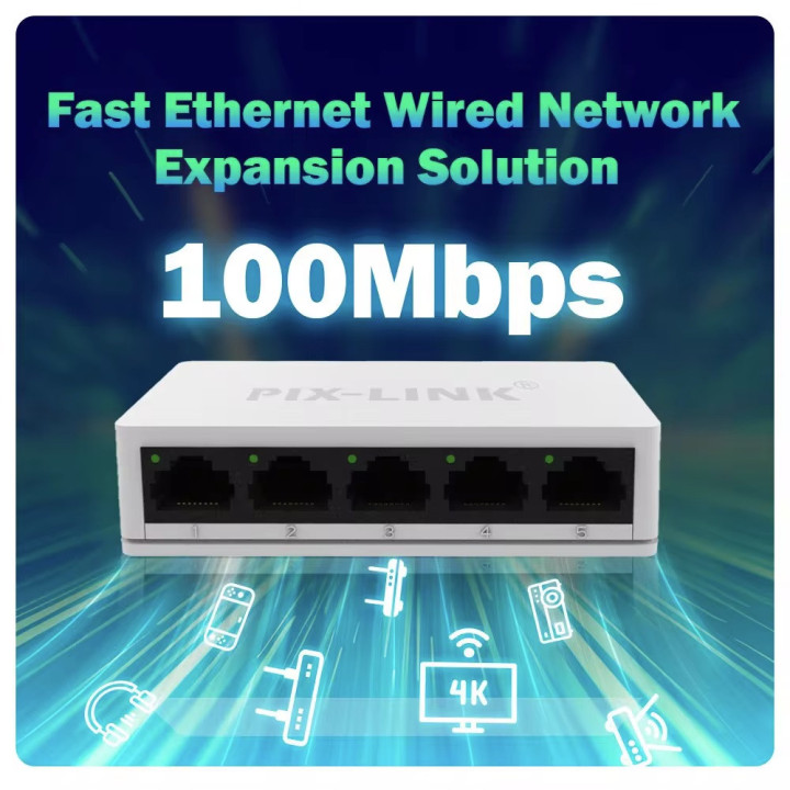 Switch ethernet konig a 5 porte 10 100 mbps