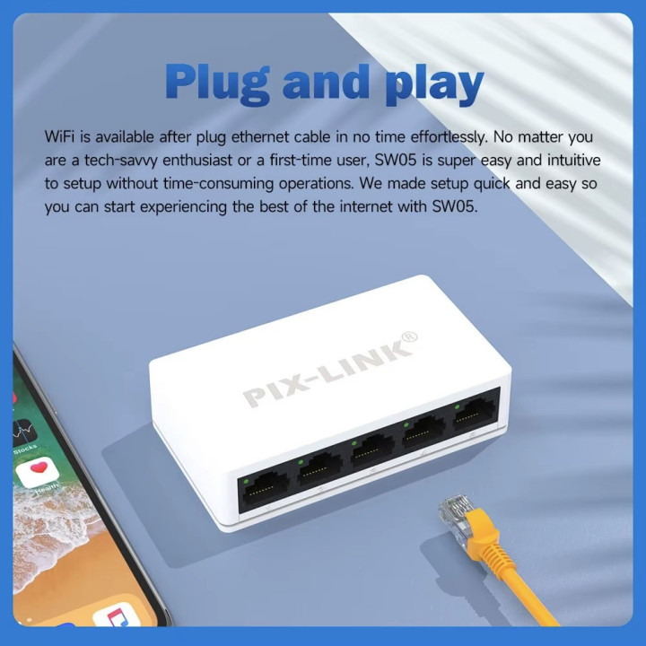 Switch ethernet konig a 5 porte 10 100 mbps