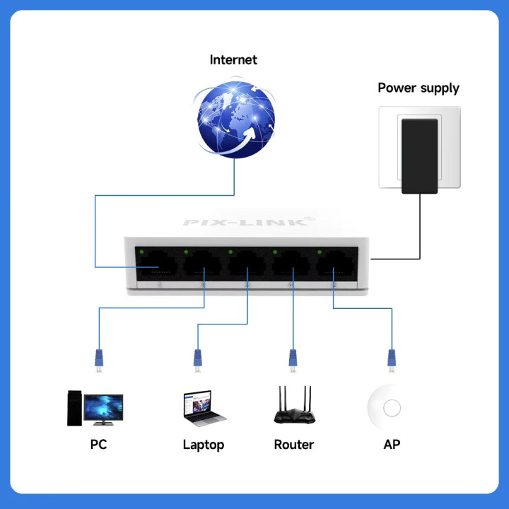 Switch ethernet konig a 5 porte 10 100 mbps