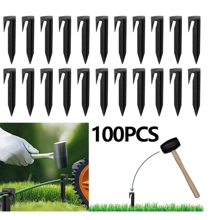 100 picchetti di fissaggio per cavi periferici, picchetti per cavi per robot rasaerba, accessori per robot rasaerba