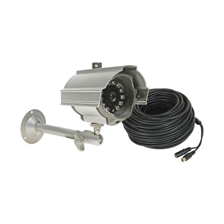 Weatherproof 1 3' ir colour ccd camera with b w night vision velleman - 1