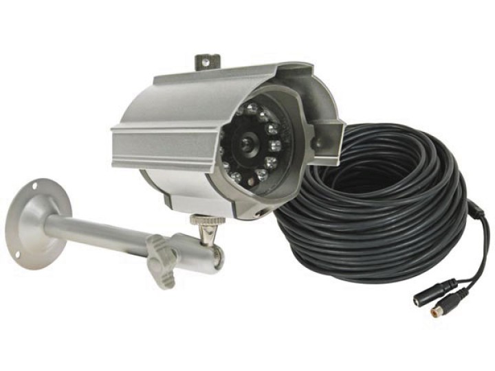 Telecamera ccd a colori 12v ir visione notturna impermeabile terza notte in bianco e nero camcolbul14 velleman - 1