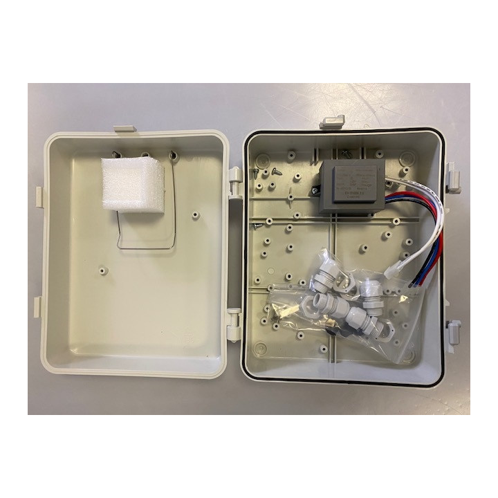 Coffret pvc 190x235x90mm de centrale ea63 avec transformateur et sans circuit ea63k