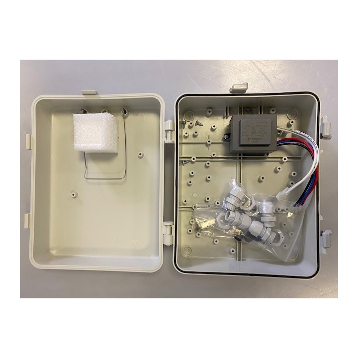 Coffret pvc 190x235x90mm de centrale ea63 avec transformateur et sans circuit ea63k