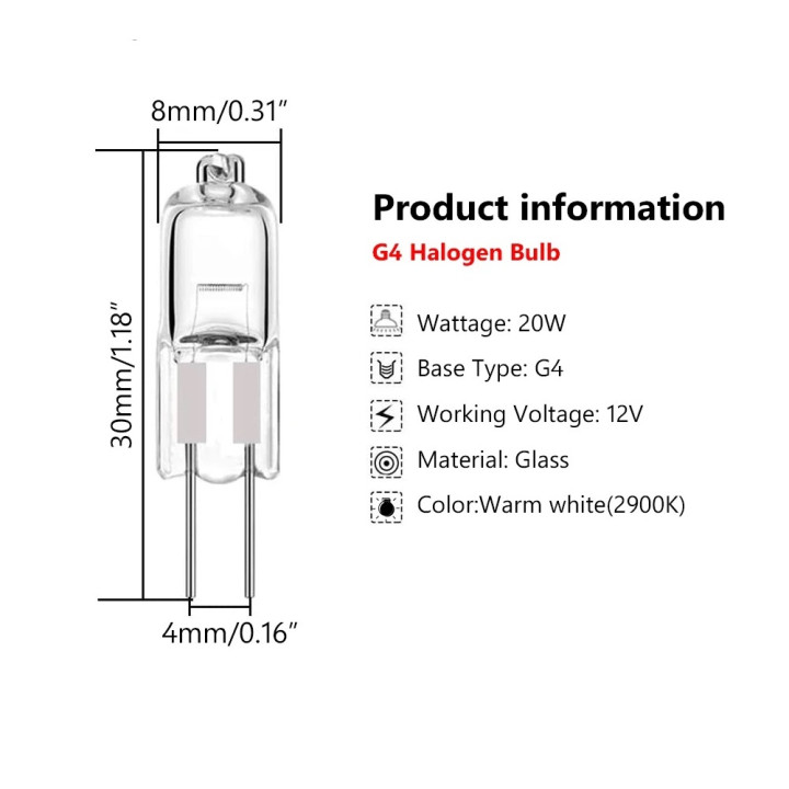 10 g4 12v 20w warmweiß halogenlicht lichtlinie 3000h jc kapsel