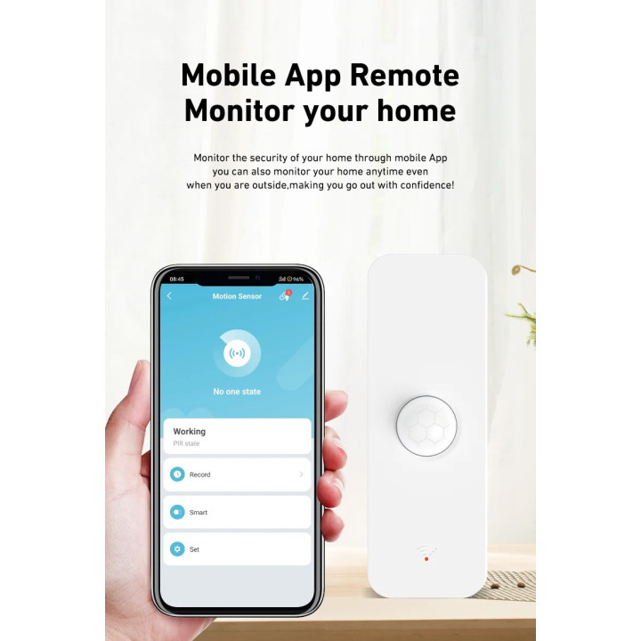 Détecteur volumetrique infrarouge sans fil wifi 2.4gHz tuya Smart Life google home alexa capteur