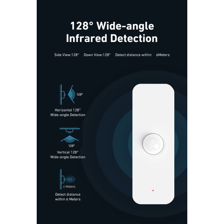 Détecteur volumetrique infrarouge sans fil wifi 2.4gHz tuya Smart Life google home alexa capteur
