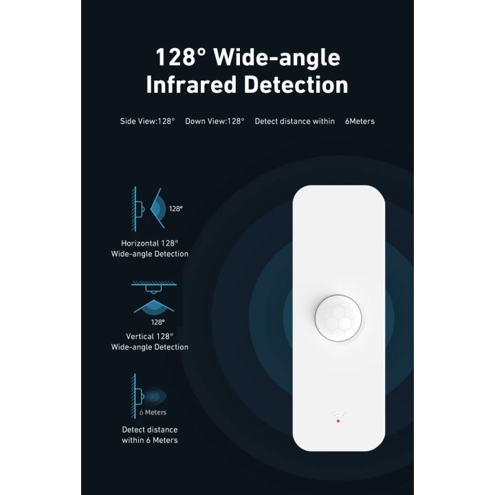 Détecteur volumetrique infrarouge sans fil wifi 2.4gHz tuya Smart Life google home alexa capteur