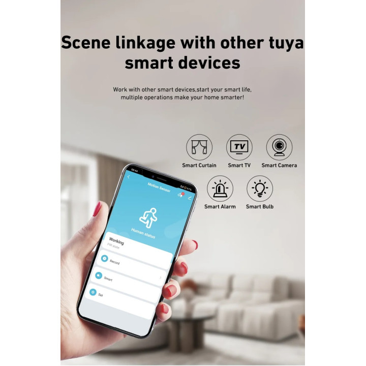 Détecteur volumetrique infrarouge sans fil wifi 2.4gHz tuya Smart Life google home alexa capteur